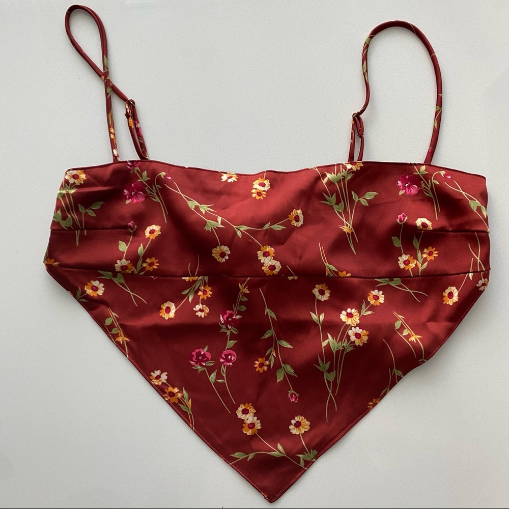 WeWoreWhat Bandana top with flower detail